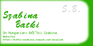 szabina batki business card